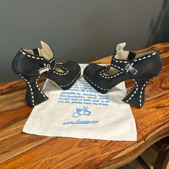 John Fluevog 90’s vintage Munster black and white stitching - Picture 2 of 7